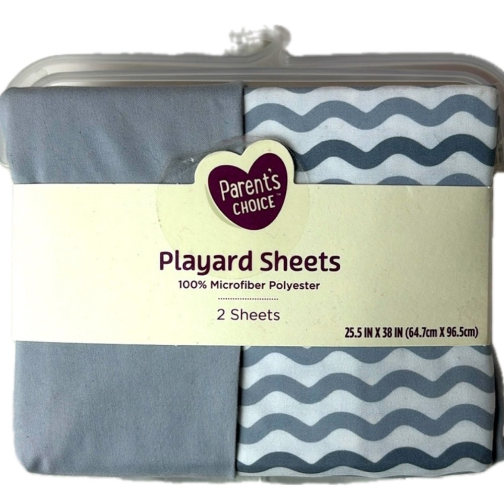 NWT Playard sheets 100% microfiber 2 sheets included Parents Choice 25.5 x 38